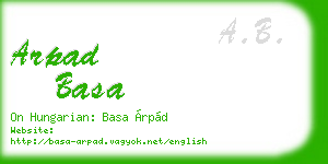 arpad basa business card