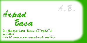 arpad basa business card